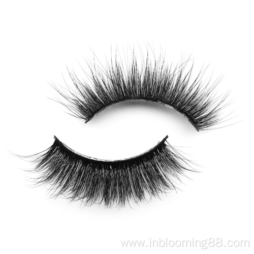 Custom Wholesale Black Cotton Band Natural Mink Eyelashes